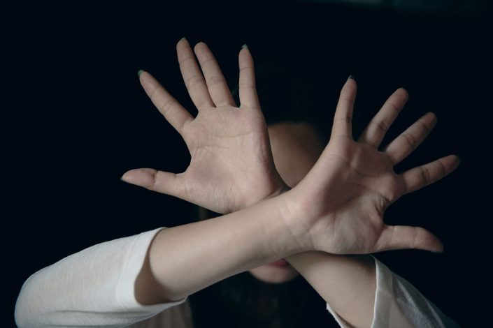 Women lift the palm stop violence and sexual abuse